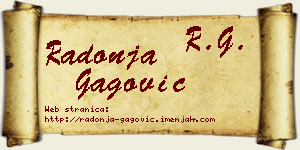 Radonja Gagović vizit kartica